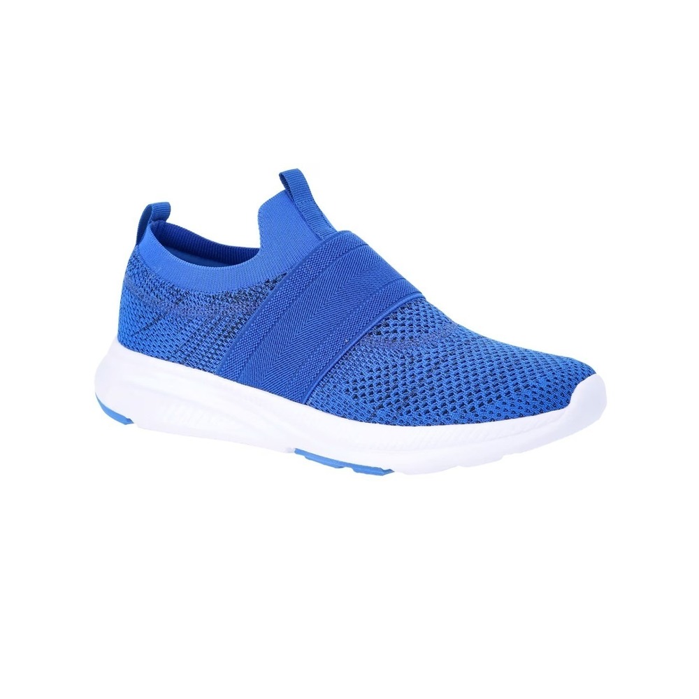 Athletic Works Mens Banded Flyknit Jogger Sneakers Blue Memory Foam‎ Shoes 9 NWT